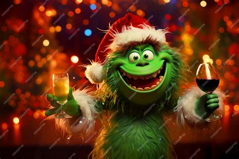 Free AI Image | Portrait of the green grinch cartoon character