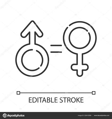 Gender Equality Linear Icon Woman Man Human Rights Female Male Stock