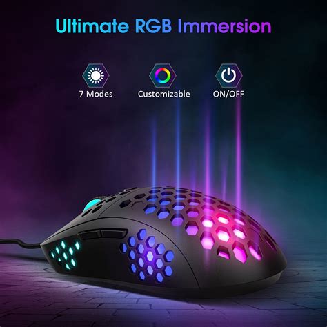 Pictek Wired Gaming Mouse Rgb Lighting Effects