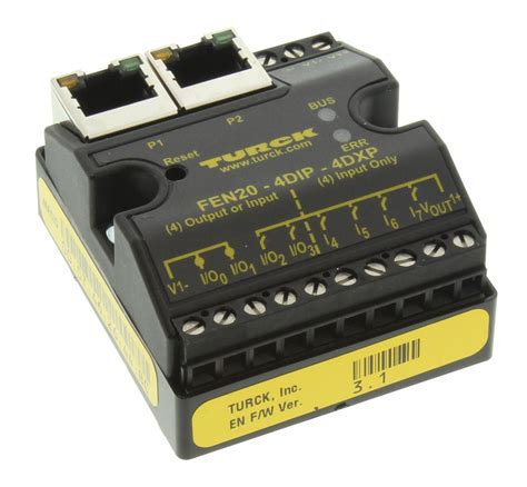 Fen20 4dip 4dxp Din Turck Io Module Multiprotocol 4 Digital Inputs