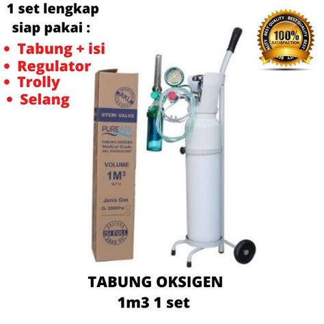 Jual Ready Stok Komplit Tabung Baru M Isi Oksigen Regulator