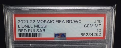 Panini Mosaic Red Pulsar Prizm Lionel Messi Psa Argentina