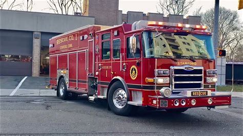 Stamford Ct Fire Department Rescue 1 Responding Out Of Woodside Firehouse Station 5 Jan 24th