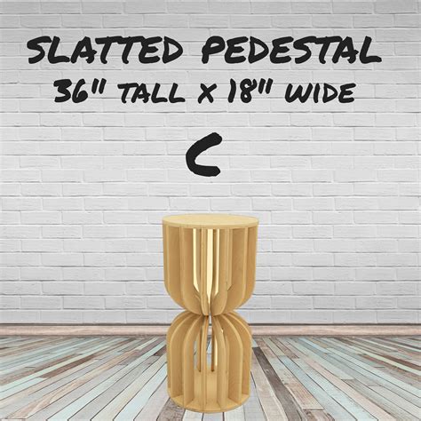 Slatted Pedestal Collection Plinths Stands Tables Display Side Table