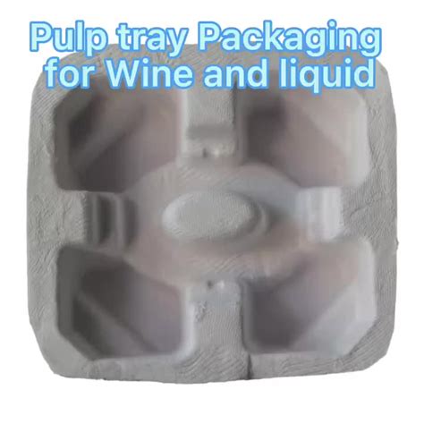 Oem Biodegradable Molded Pulp Paper Packaging Wine Tray Customized