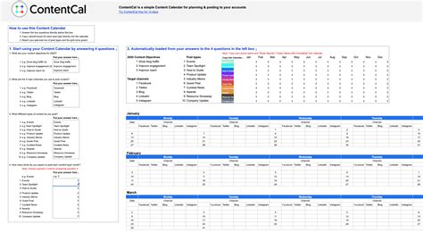 Marketing Calendar Template Google Sheets