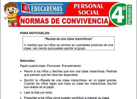 Normas De Convivencia Para Cuarto Grado De Primaria Pdf Nbkomputer