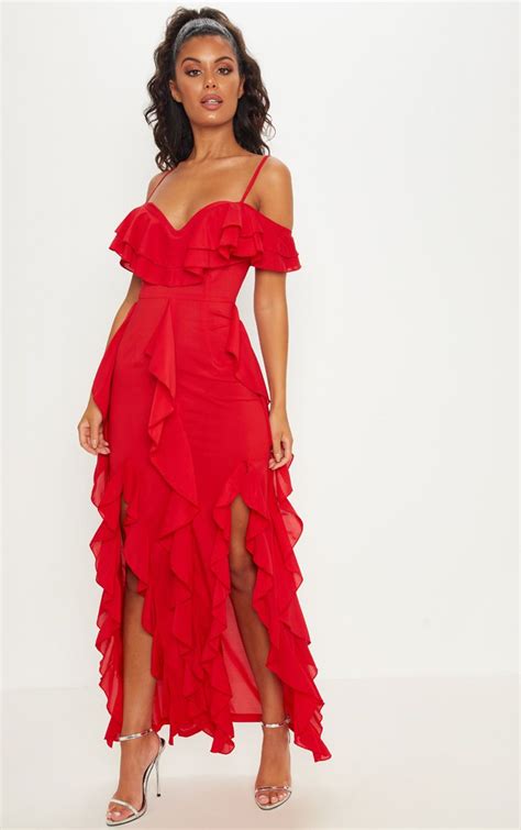 Red Ruffled Dresses | #She Likes Fashion