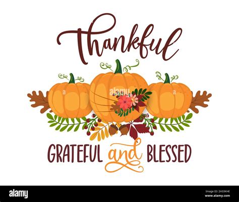 Thankful Grateful And Blessed Happy Harvest Fall Festival Design For