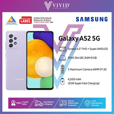 Samsung Galaxy A52 5G A526 Black Blue Violet White 8GB RAM