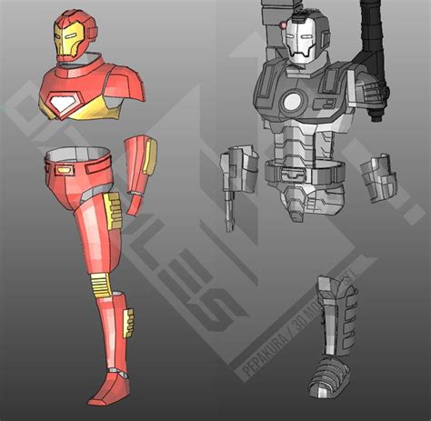 Modular Iron Man Classic Warmachine Pepakura Foam Template Cosplay