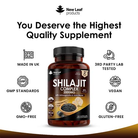 Buy New Leaf Shilajit Complex With Ashwagandha Lions Mane Online