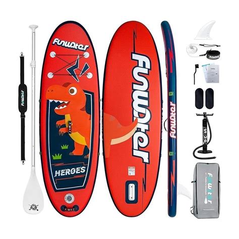 FunWater Planche De Surf Gonflable Pagaie Reglable Kid Rot