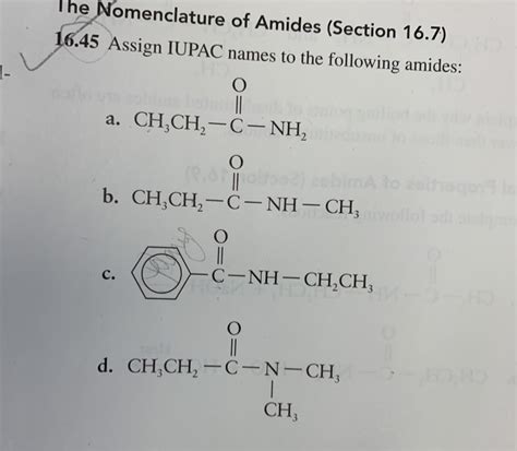 Solved The Nomenclature Of Amides Section Chegg