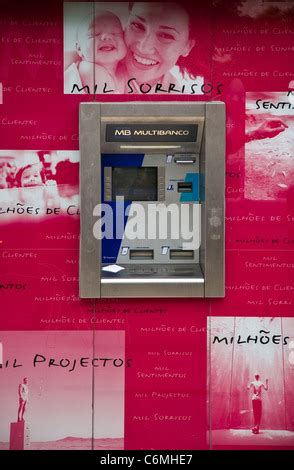 Portugal Lisbon Cash Dispenser Stock Photo Alamy