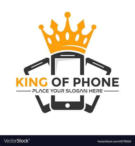 King Of Phone Logo Template This Design Use Crown Vector Image