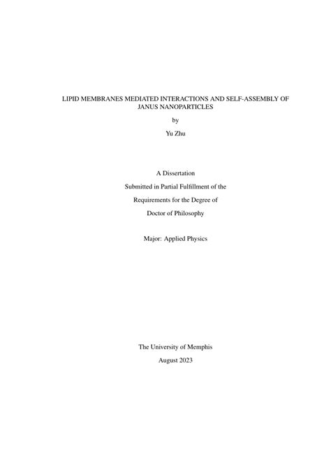 Pdf Lipid Membranes Mediated Interactions And Self Assembly Of Janus