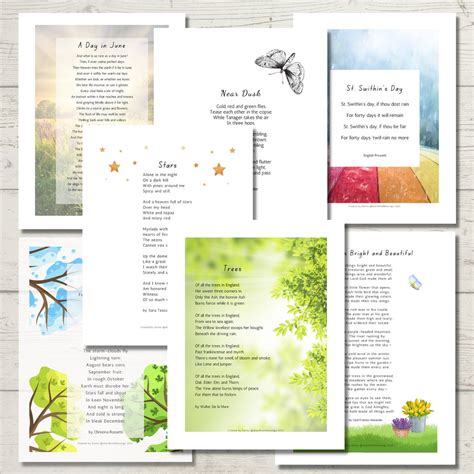 Seasonal Nature Poems, Printable Poems, Charlotte Mason, Homeschool ...