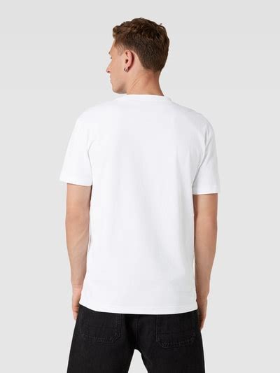 Calvin Klein Jeans T Shirt Mit Label Print Weiss Online Kaufen