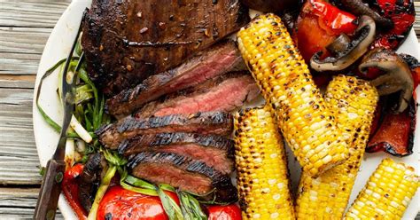 Balsamic Grilled Flank Steak And Vegetables Recipe Yummly