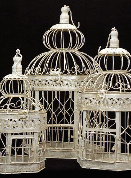 Cream White Bird Cages Set Of Bird Cage Decor Vintage Bird Cage