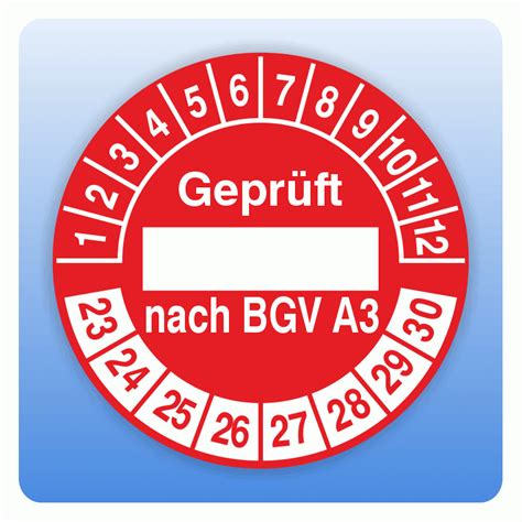 Prüfplakette Geprüft nach BGV A3 mit Textfläche Prüfplaketten