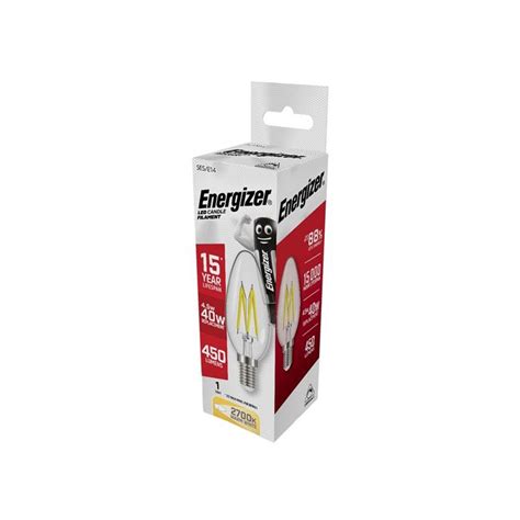 Energizer Led Ses E14 Candle Filament Dimmable Bulb Warm White 470