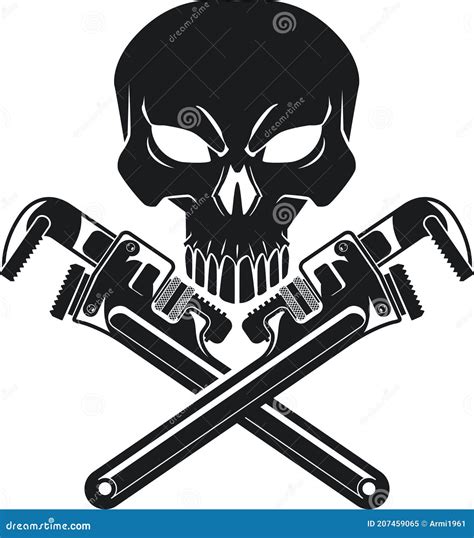 Skull And Wrenches Over United States Icon Cartoon Vector