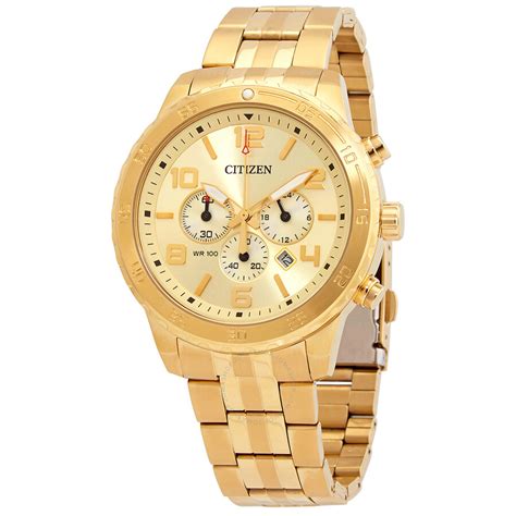 Citizen Chronograph Quartz Gold Dial Mens Watch An8132 58p