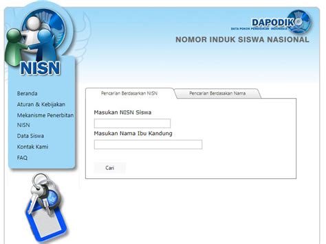 Cara Mengetahui Nomor NISN Nomor Induk Siswa Nasional Didno76