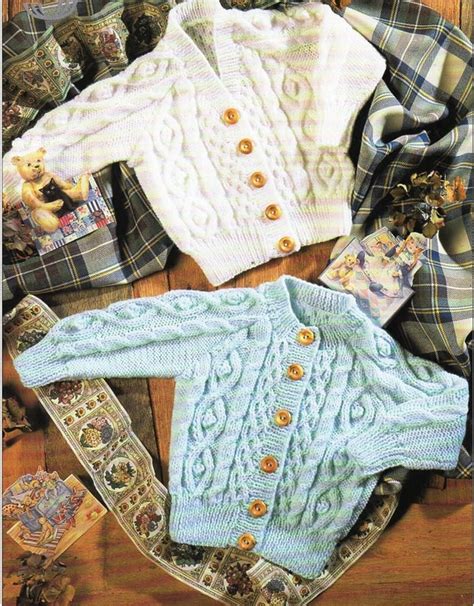 Baby Childs Aran Cardigan Knitting Pattern Pdf Baby Cable Etsy Uk