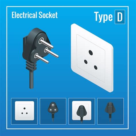 Premium Vector Isometric Switches And Sockets Set Type D AC Power