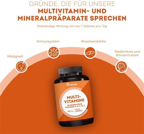 Vitavea Multivitamine und Mineralien für Erwachsene 180 St Shop Apotheke