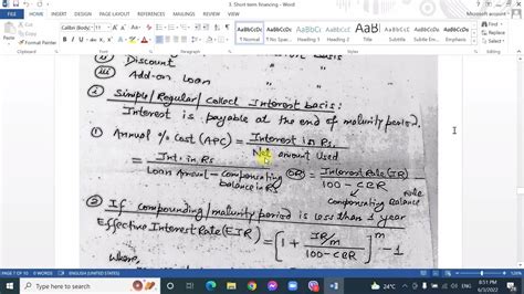 Unit Part Short Term Financing Mbs Third Semester Corporate