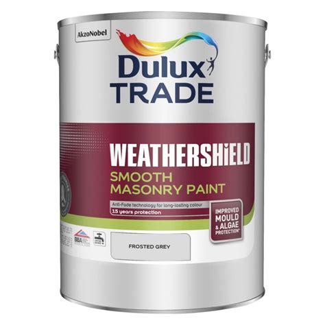 Dulux Weathershield Smooth Masonry Paint Frosted Grey 5L | Selco