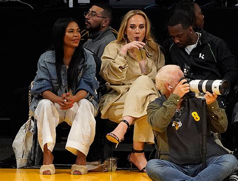 Adele And Rich Paul Sit Courtside At Lakers Game Next To Kim Kardashian Hollywood Life