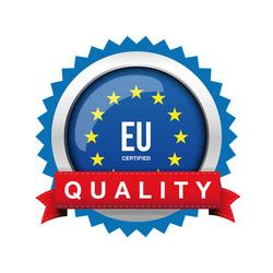 Made in eu quality certificate label with europe Vector Image