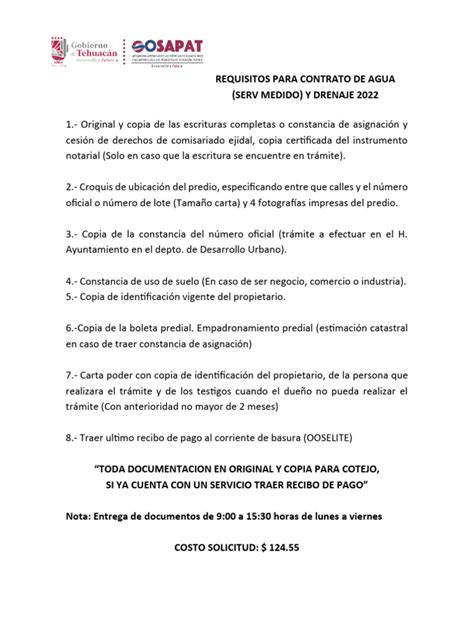 Contrato De Agua Y Drenaje Pdf