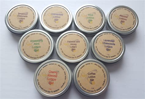 Scented Lotion Bar With Tin Solid Beeswax Lotion Bar Choose Etsy