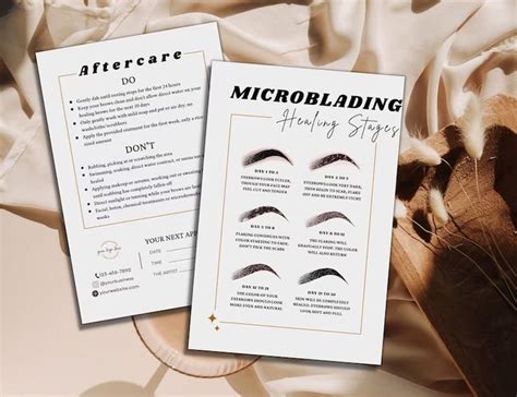 Editable Eyebrows Aftercare Card Pmu Microblading Template Etsy