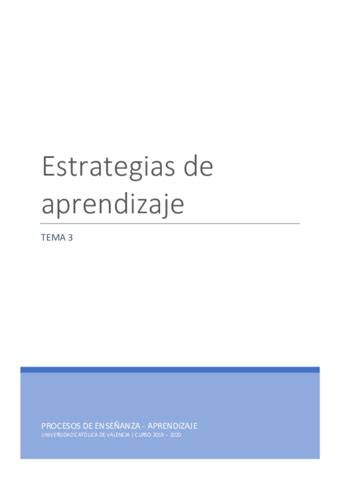 Procesos Estrategias De Aprendizaje Pdf