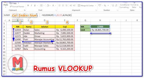 Cara Menggunakan Rumus Vlookup Excel 11 Contoh Populer M Jurnal