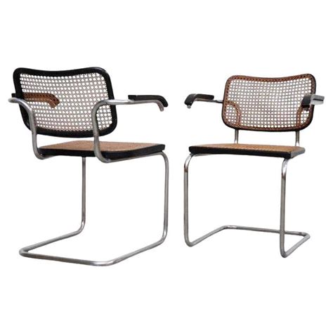 Marcel Breuer Designer Model B64 8 Cesca Chairs By Gavina Italy Circa