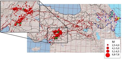 Map of earthquake epicenters after the strong Turkish earthquake on ...