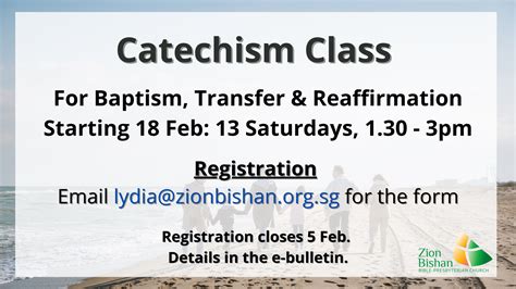 Catechism Class | Zion Bishan Bible-Presbyterian Church