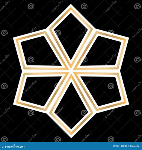 Simple Gold Ornamental Flower Star Logo Stock Vector - Illustration of