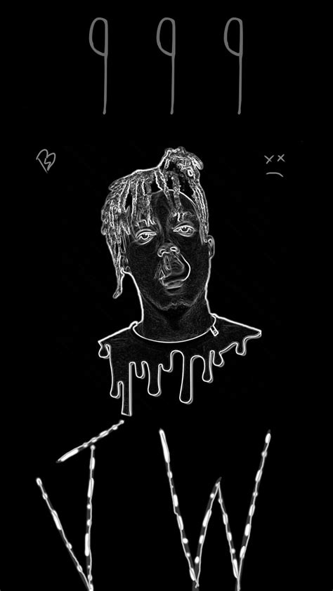 Juice Wrld Black Art Artist Edit Grey Rapper Music White