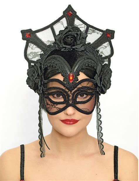 Masque Dentelle Noir Luxe Femme Dia De Los Muertos Deguise Toi Achat De