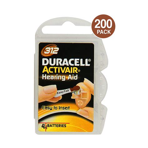 Duracell Hearing Aid Battery Size 312 200 Pcs