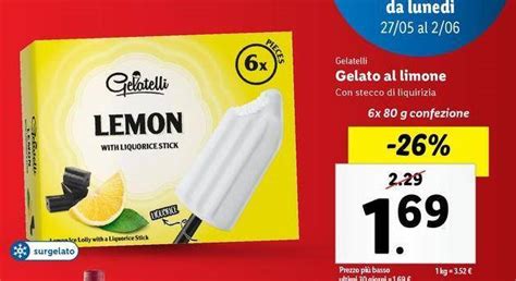 Gelatelli Gelato Al Limone Con Stecco Di Liquirizia X G Confezione